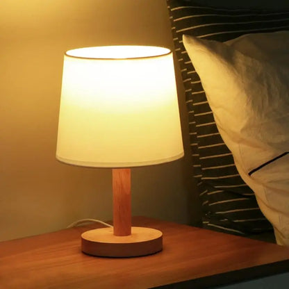 Nordic Wooden Fabric Shade Table Lamp - Lighting > & Floor Lamps Desk