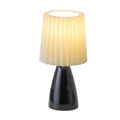 Pleated Fabrics Glass Base USB Dimmable Table Lamp - Lighting > & Floor Lamps lamps