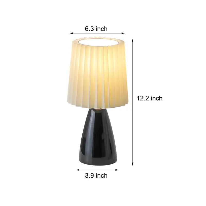 Pleated Fabrics Glass Base USB Dimmable Table Lamp - Lighting > & Floor Lamps lamps