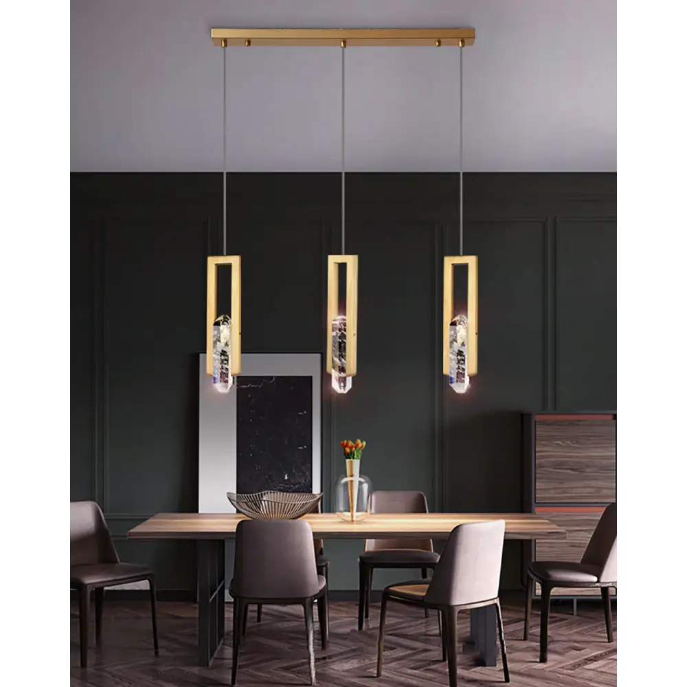 Postmodern Copper Crystal LED Pendant Lamp: Living Kitchen - 1 Light - Lighting