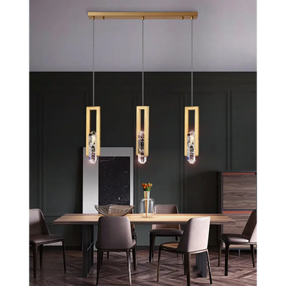 Postmodern Copper Crystal LED Pendant Lamp: Living Kitchen - 1 Light - Lighting