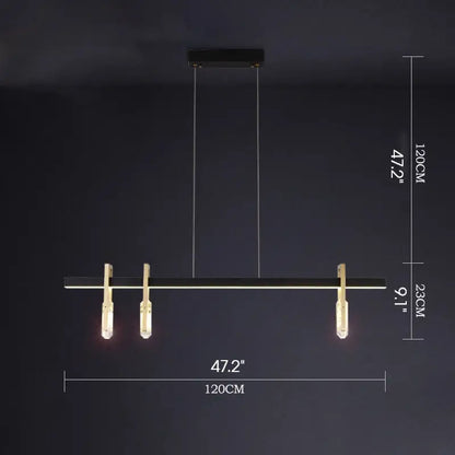 Postmodern Copper Crystal LED Pendant Lamp: Living Kitchen - Lighting