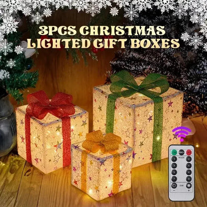 Pre-lit Christmas Gift Boxes - Home & Garden > Decor Seasonal Holiday Decorations