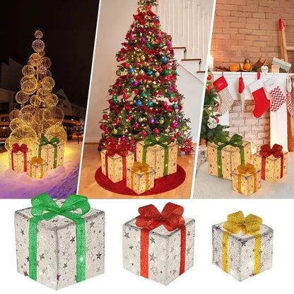 Pre-lit Christmas Gift Boxes - Home & Garden > Decor Seasonal Holiday Decorations