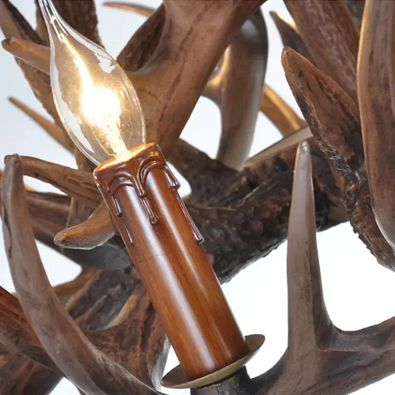 Retro Resin Antler Chandelier for Living Restaurant Bar - Home & Garden > Lighting