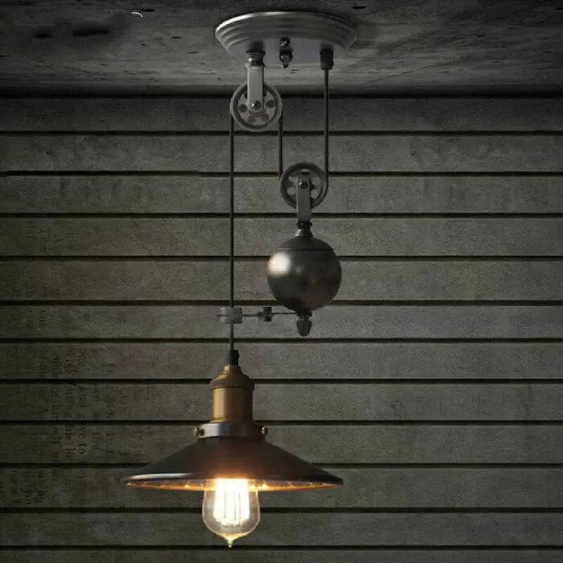 Retro Rough Iron Pendant Light for Kitchen Dining Bedroom - 1 - Lighting