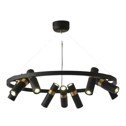 Round Black Metal LED Pendant Light for Living Dining - Home & Garden > Lighting Fixtures