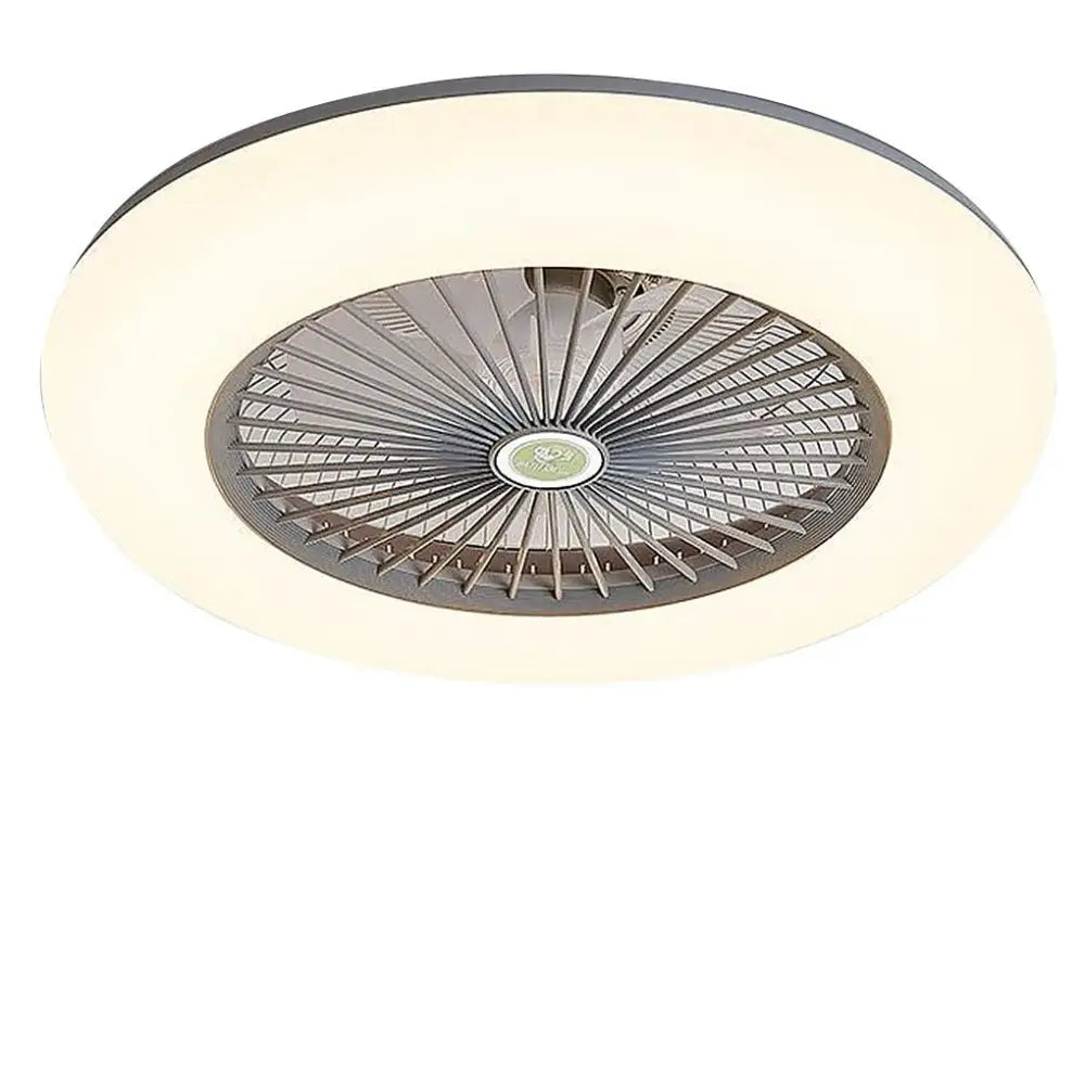 Round Flush Mount Bladeless Ceiling Fan with Light - Lighting > lights Fans