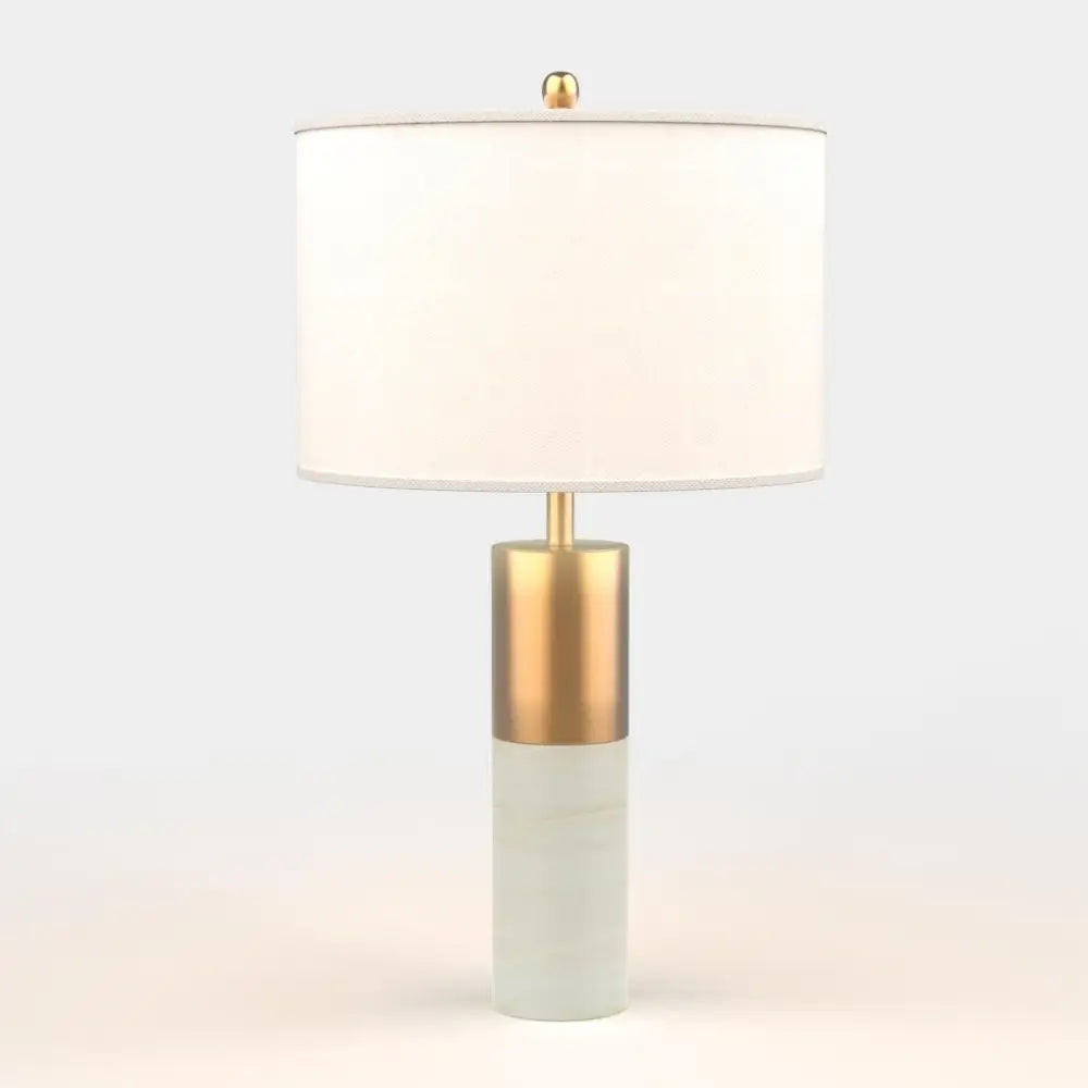 Rustic Marble Brass Table Lamp for Living Bedroom - White - Lighting > & Floor Lamps Desk