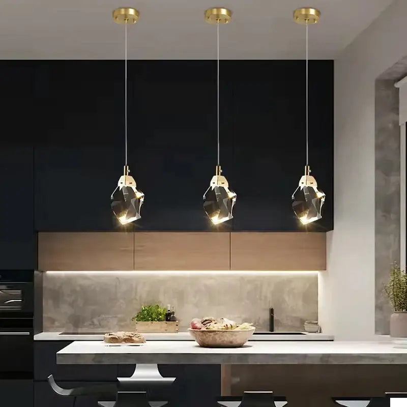 Single-Light Crystal Pendant Light for Bedroom Living Kitchen - Lighting