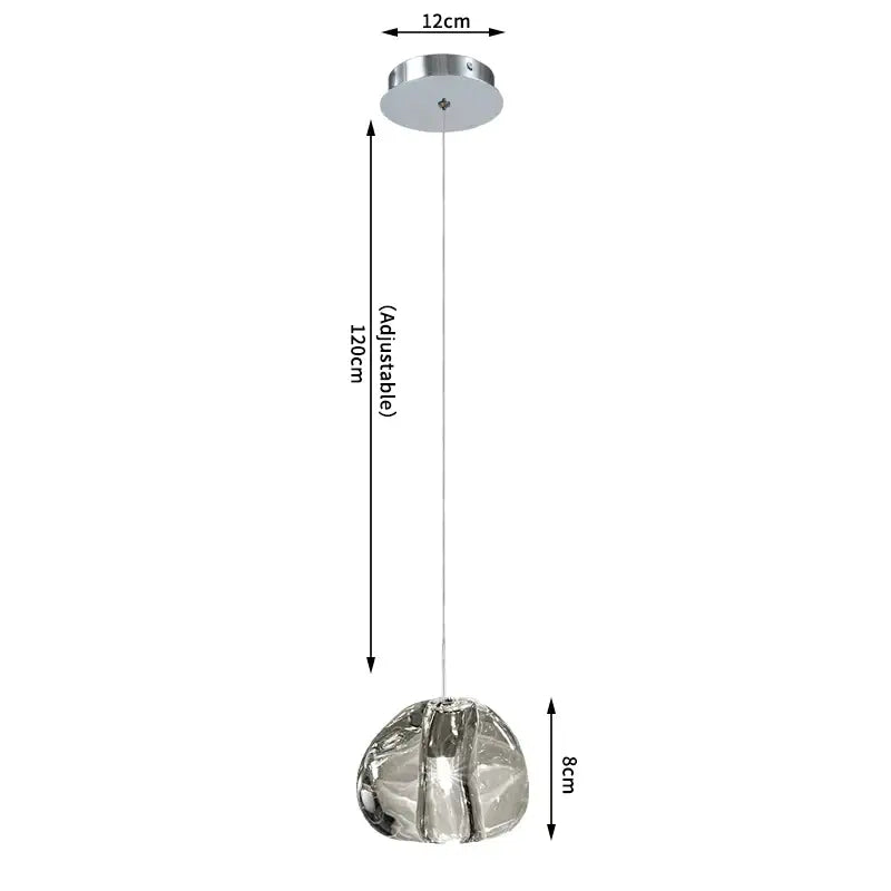 Single-Light Crystal Pendant Light for Bedroom Living Kitchen - Style D / Warm 3000K