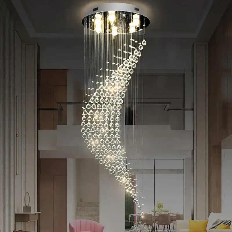 Spiral Moon Chandelier for Duplex Staircase Lobby Hall Stairwell - Home & Garden >