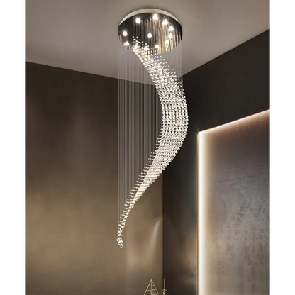 Spiral Moon Chandelier for Duplex Staircase Lobby Hall Stairwell - Home & Garden >