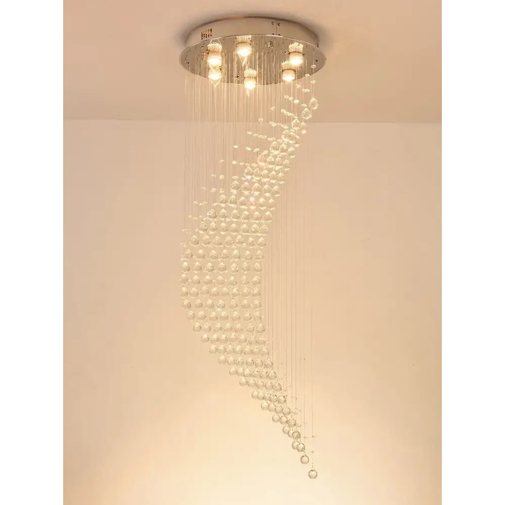 Spiral Moon Chandelier for Duplex Staircase Lobby Hall Stairwell - Home & Garden >