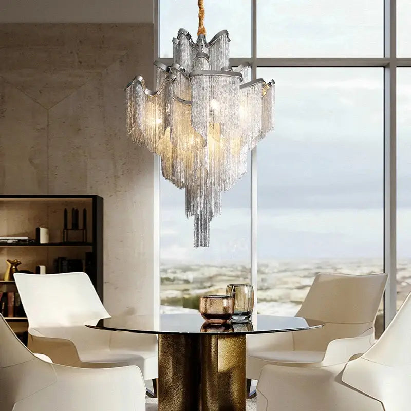 Tassels Aluminum Dimmable Ceiling Chandelier - Home & Garden > Lighting Fixtures