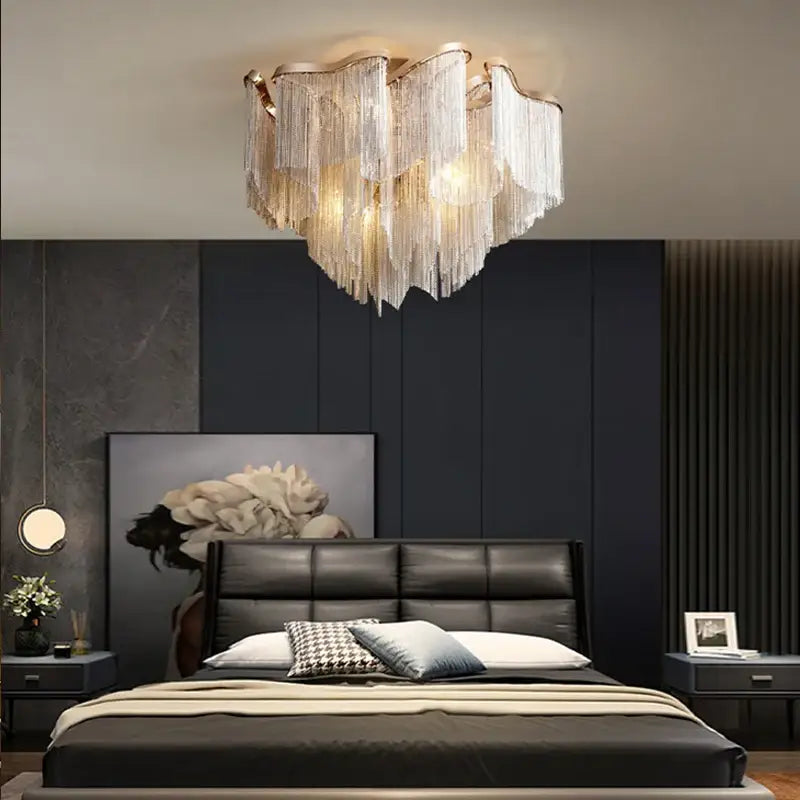 Tassels Aluminum Dimmable Ceiling Chandelier - Home & Garden > Lighting Fixtures