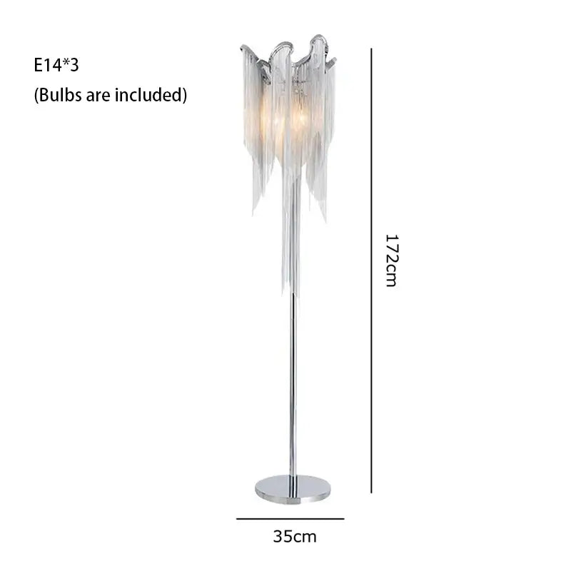 Tassels Aluminum Dimmable Ceiling Chandelier - Floor Lamp / Dimmable/Warm Light/Natural