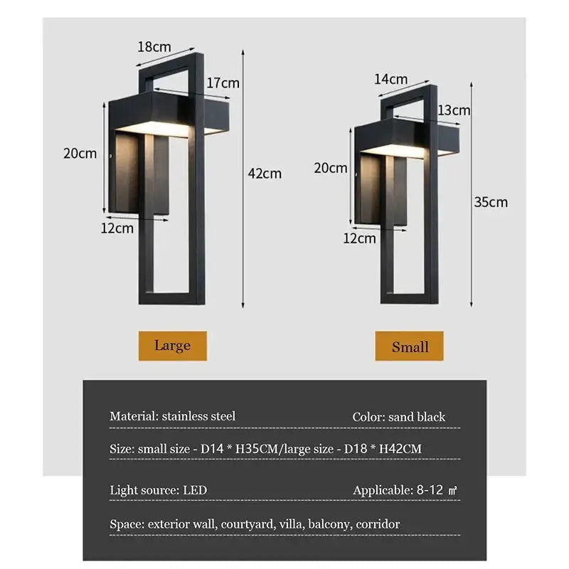 Waterproof Outdoor Simple Stainless Steel Sconce Light - Lighting