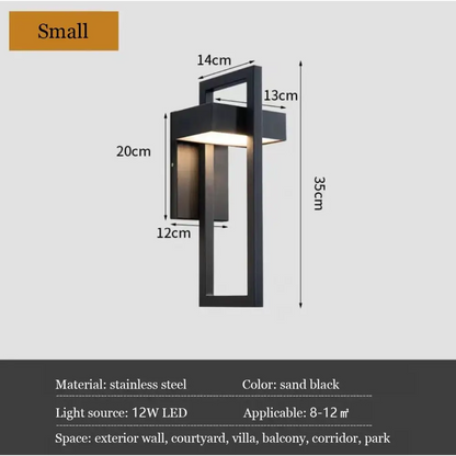 Waterproof Outdoor Simple Stainless Steel Sconce Light - Small / Warm White - Lighting